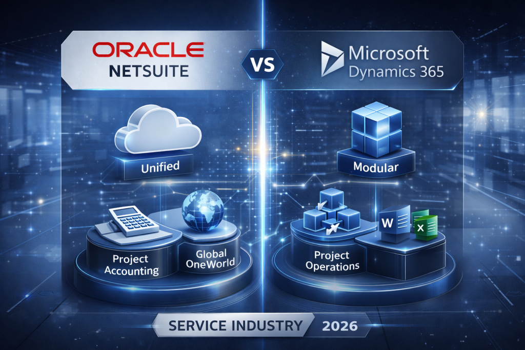 Oracle NetSuite vs Microsoft Dynamics 365: Best ERP for Service Industries
