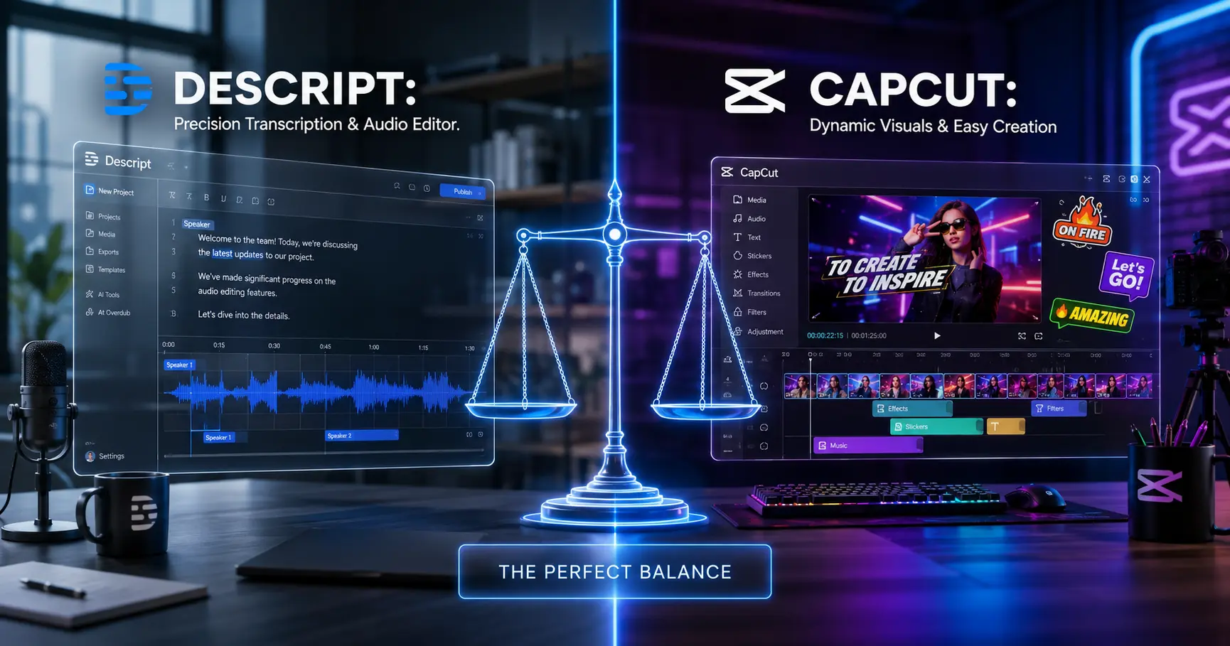 Descript vs CapCut Desktop Professional AI Video Editing
