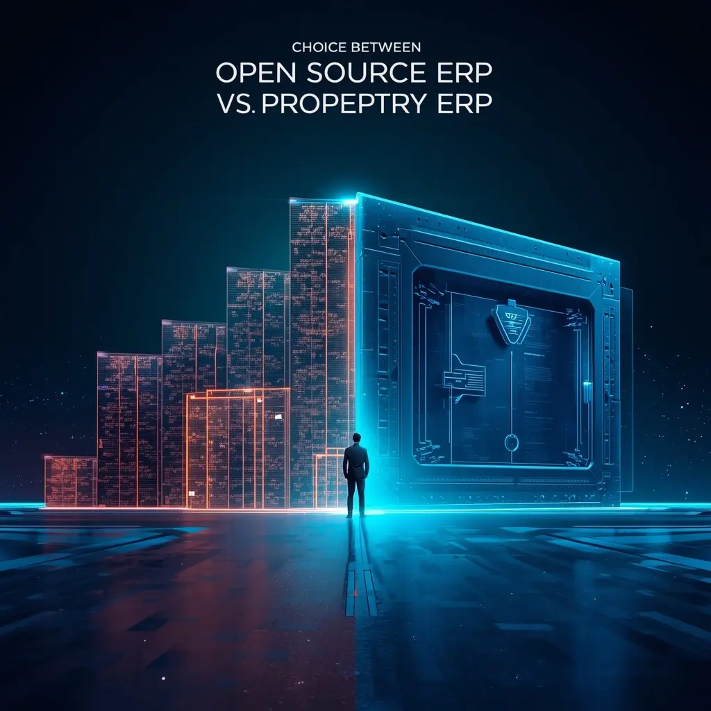 open source erp vs proprietary erp